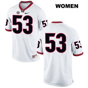 Women's Georgia Bulldogs NCAA #53 Lamont Gaillard Nike Stitched White Authentic No Name College Football Jersey HFT8454JW